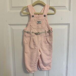 OshKosh B'gosh Pink Striped Overalls Soft Cotton, size 9m